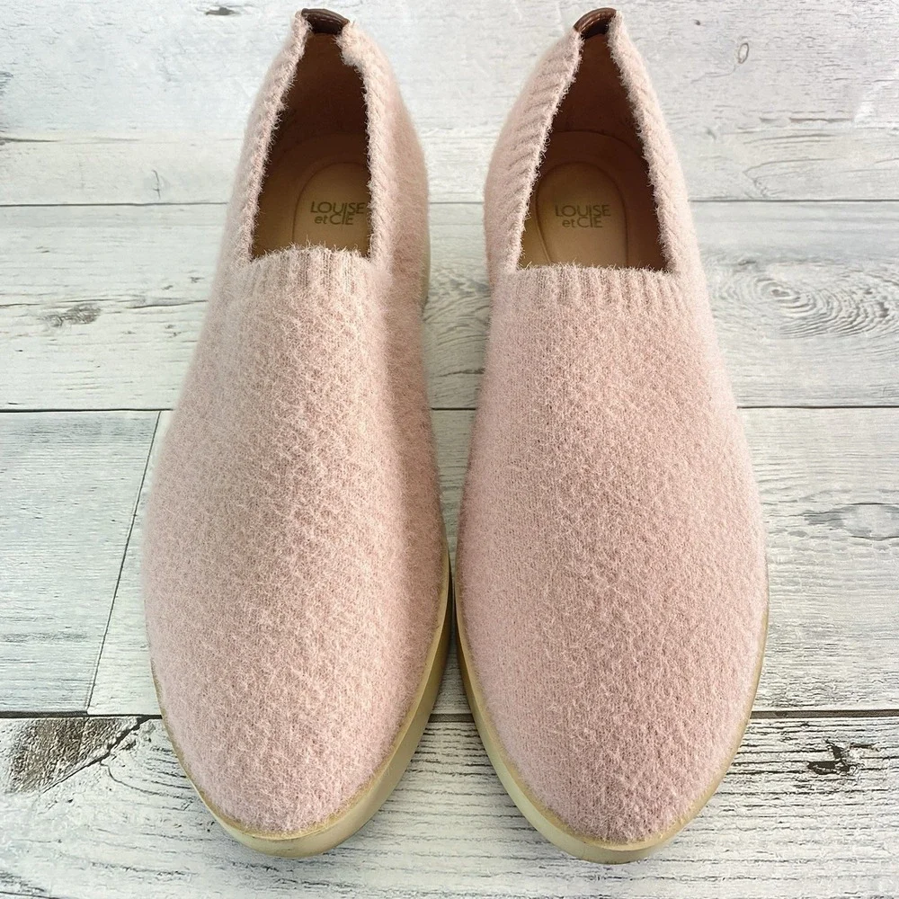 Louise et Cie Raja Sneaker Womens 6 Pink Soft Rose Stretch Platform Shoes Fuzzy